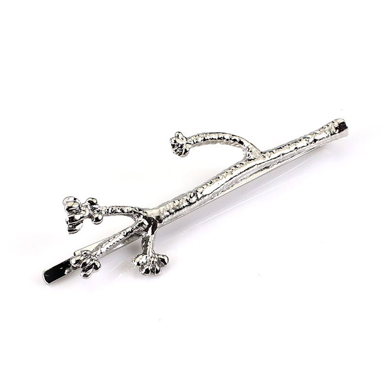 Fodattm Set of 3 Vintage Tree Branch Hair Clip Barrette Women Lady Hair Pin Head Dress DIY Hair Accessories (Silver) - Image 3